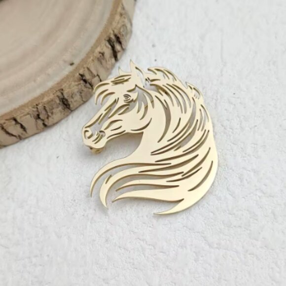🍏50% OFF/3+...Stainless Steel Horse Head Brooch - Picture 4 of 8